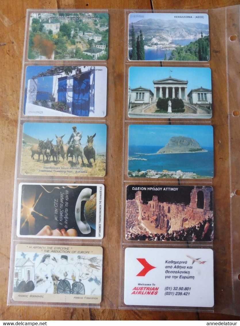 10 télécartes (cartes téléphoniques)  OTE  ΤΗΛΕΚΑΡΤΑ     Origine Grèce