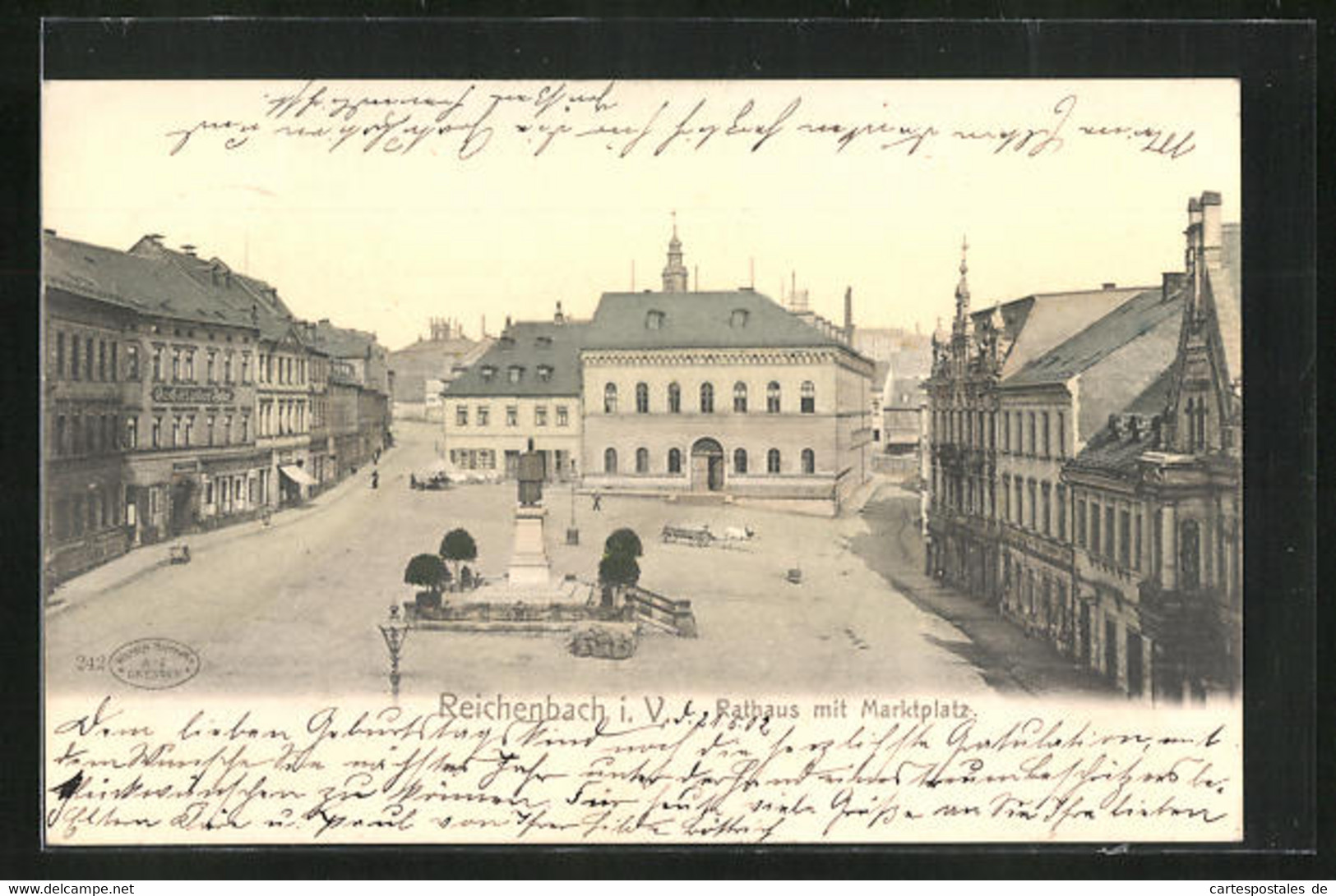 AK Reichenbach I. V., Rathaus Mit Marktplatz - Reichenbach I. Vogtl.