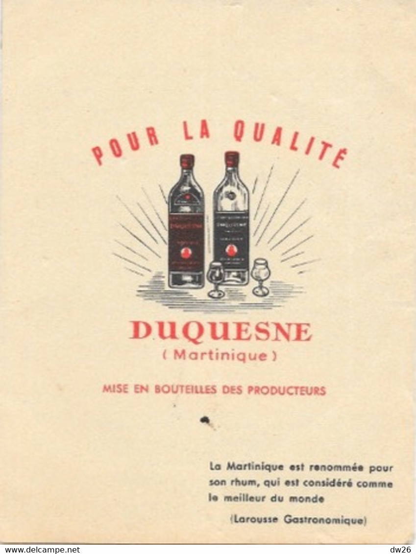 Livret: Carnet De Recettes Au Grand Rhum Gastronomique Duquesne (de Martinique) Dépliant 4 Volets - Gastronomie