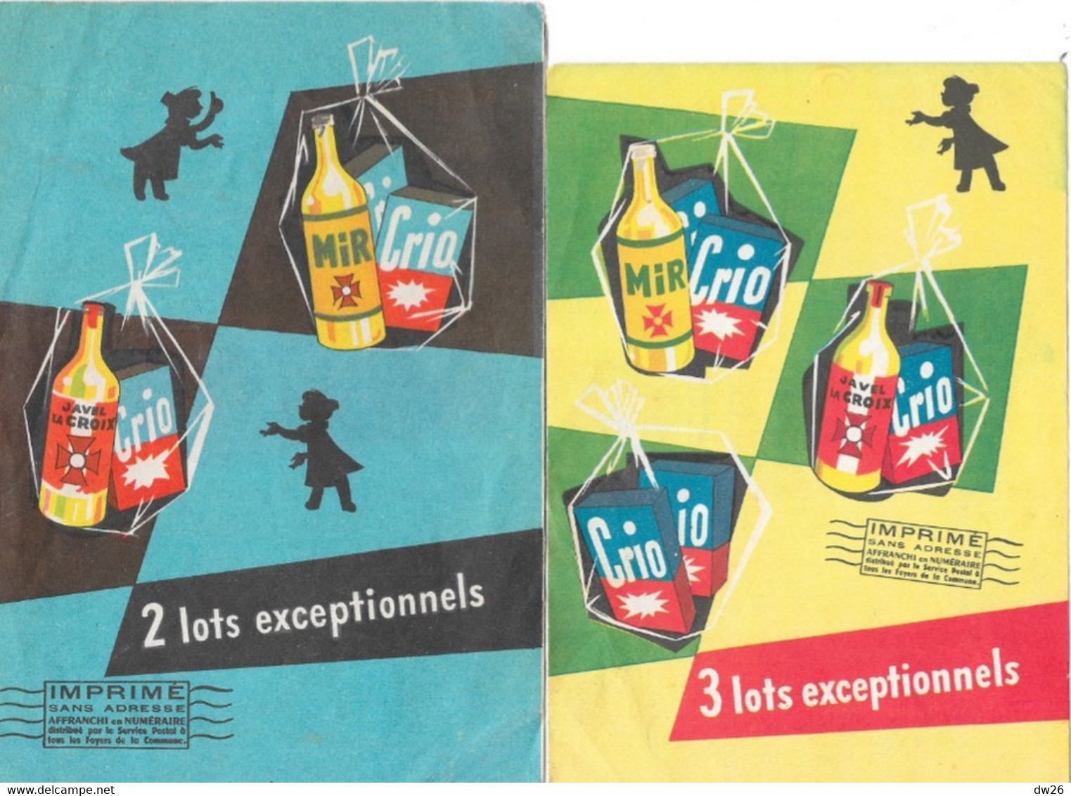 Publicité: Mir, Javel Lacroix, Crio (lessive) Lot De 2 Dépliants Publicitaires - Reclame