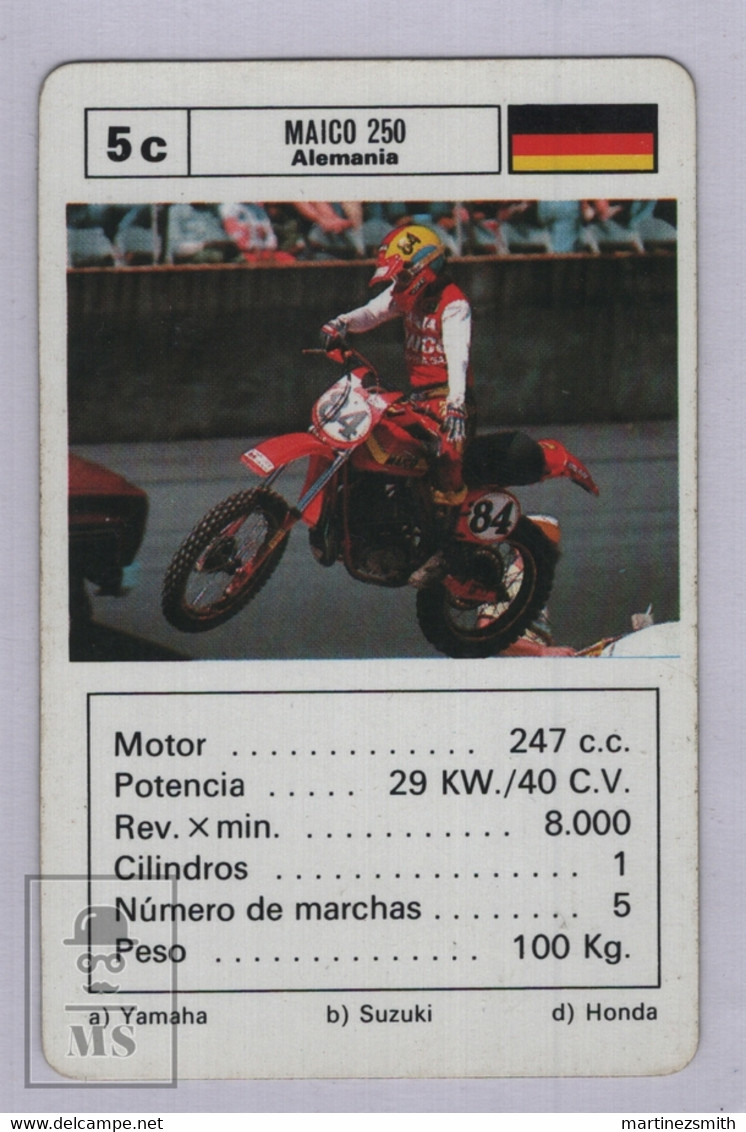 1990's Heraclio Fournier Playing Card Motor Bike Maico 250 - Germany - Good Condition - Motor Bikes