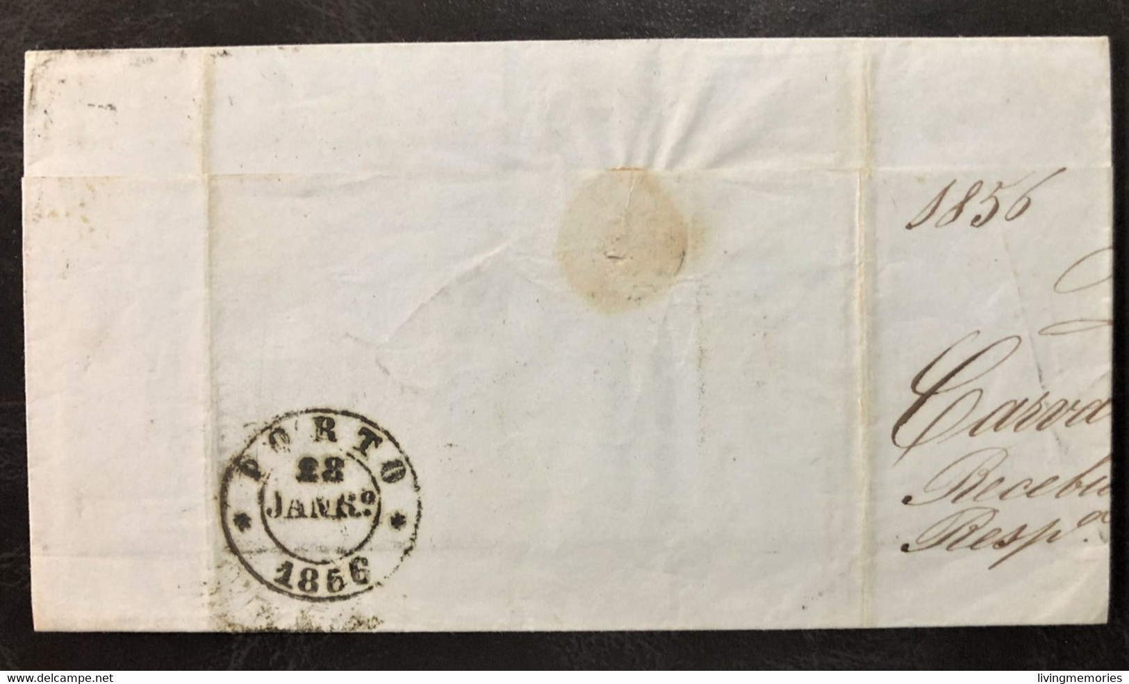 PT101, Portugal, « King Pedro V Cabelos Lisos », 1856 - Briefe U. Dokumente