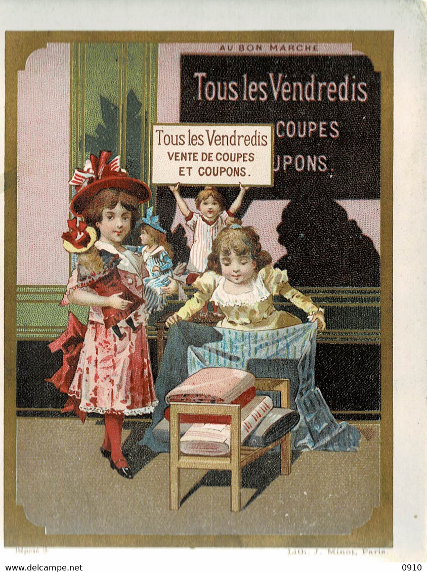 AU BON MARCHE-MI71-VENTES RECLAMES-108/138MM-1898-TOUS LES VENDREDIS VENTE DE COUPES ET COUPONS - Au Bon Marché