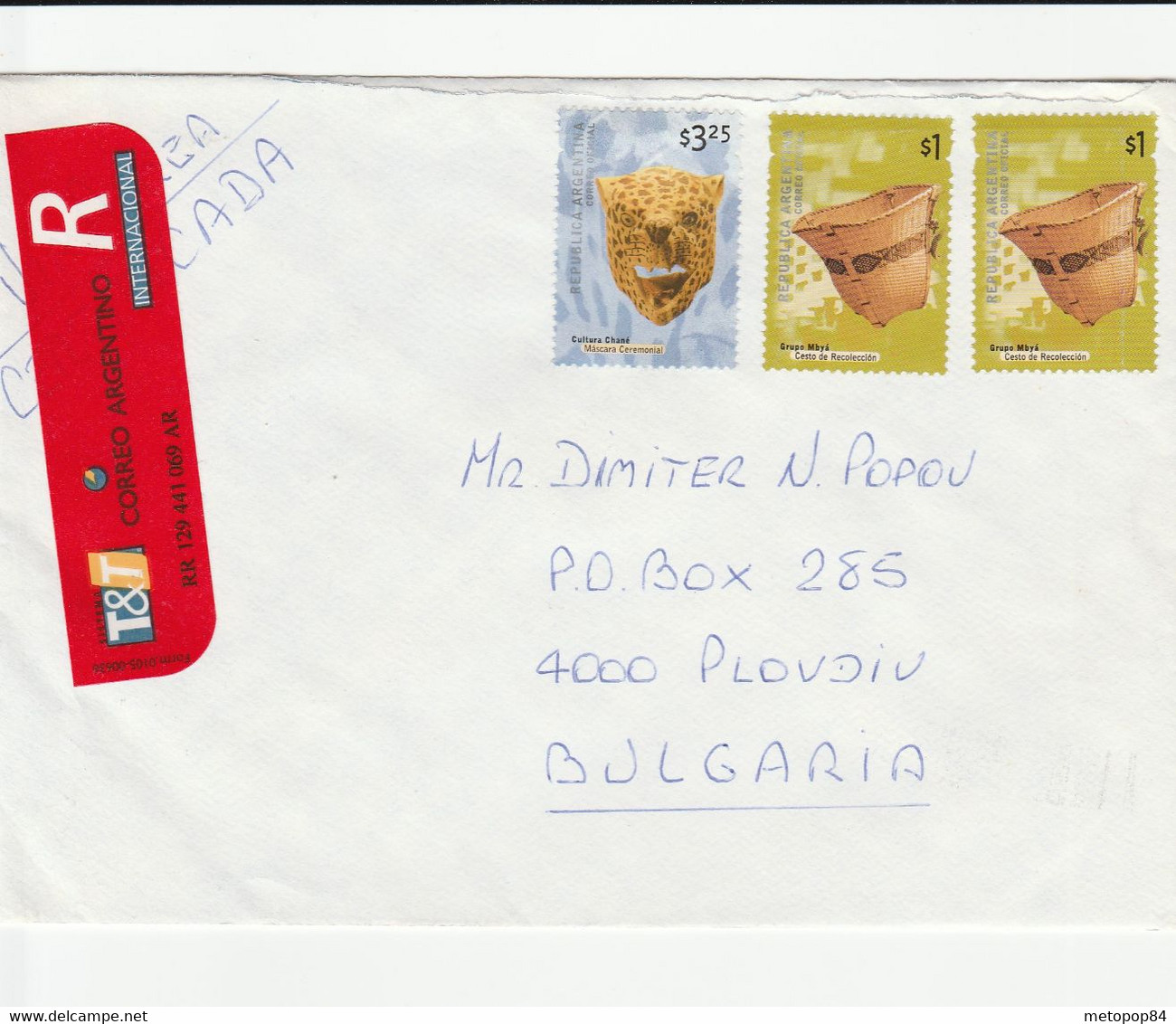 Argentina 2001 Registered Letter To Bulgaria - Briefe U. Dokumente