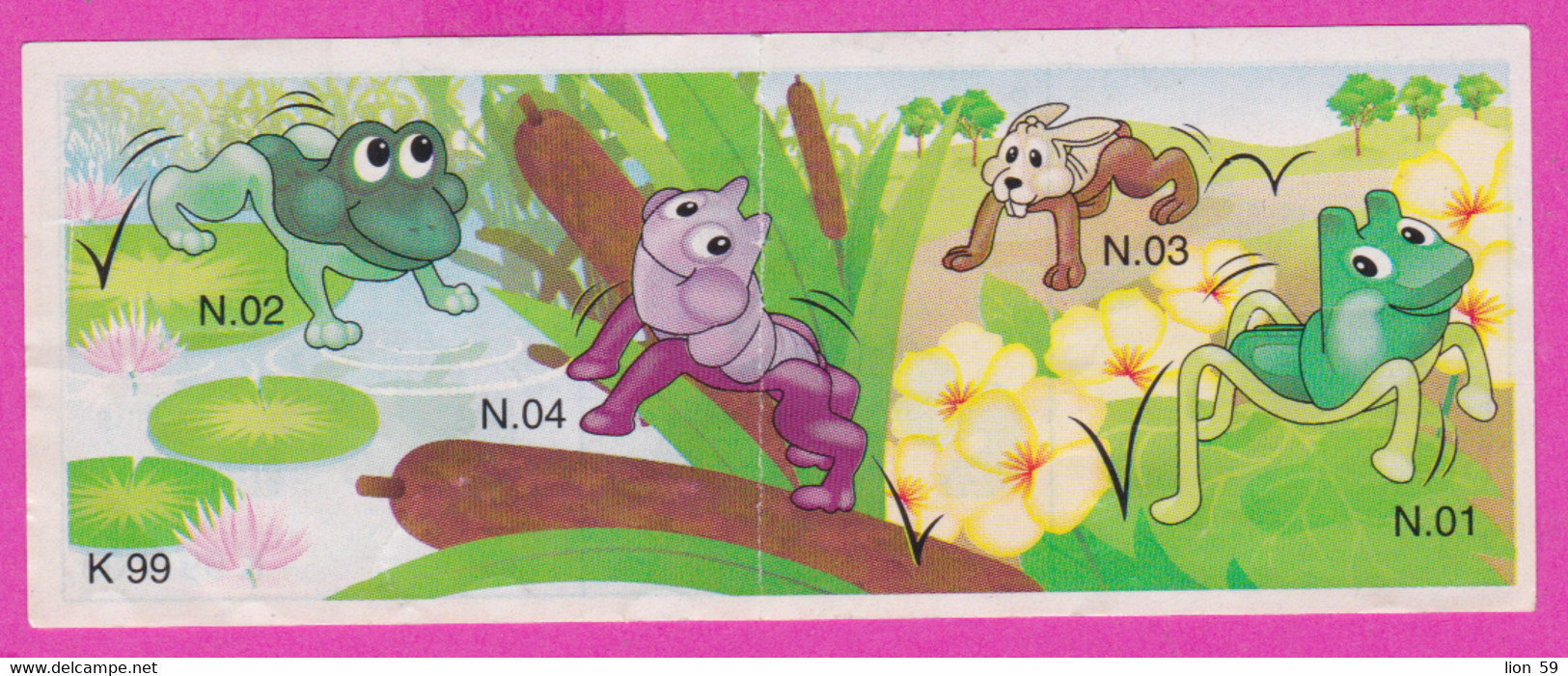 264479 /  Instruction Kinder Surprise - K 99 N 3 Rabbit + N02 +N04+N01 Frog , 9.0 X 3.5 Cm. - Istruzioni
