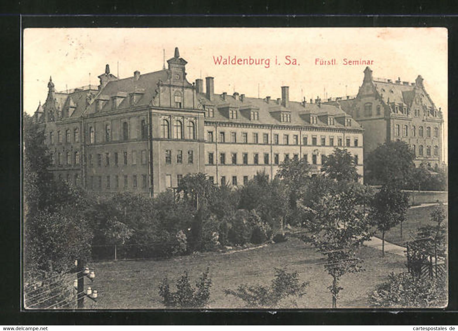 AK Waldenburg I. Sa., Blick Auf Das Fürstl. Seminar - Waldenburg (Sachsen)