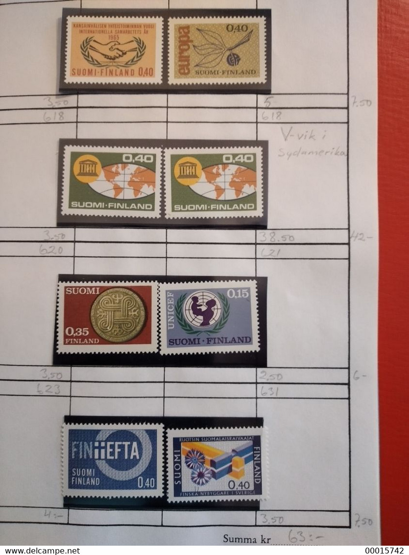 FINNISH UNUSED ** STAMPS TOTAL 127 PCS  D-0852 - Sammlungen