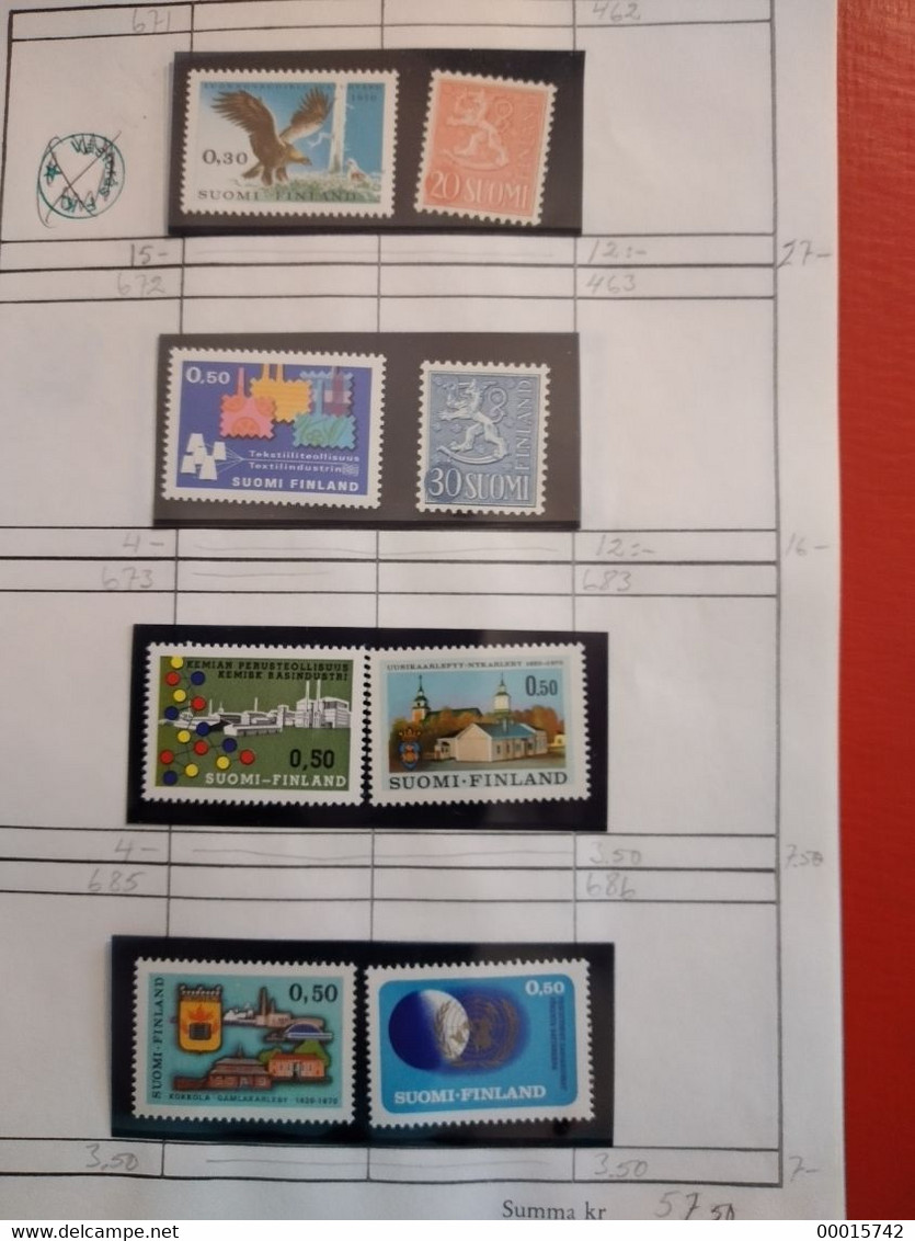 FINNISH UNUSED ** STAMPS TOTAL 127 PCS  D-0852