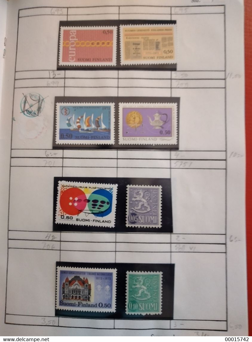 FINNISH UNUSED ** STAMPS TOTAL 127 PCS  D-0852