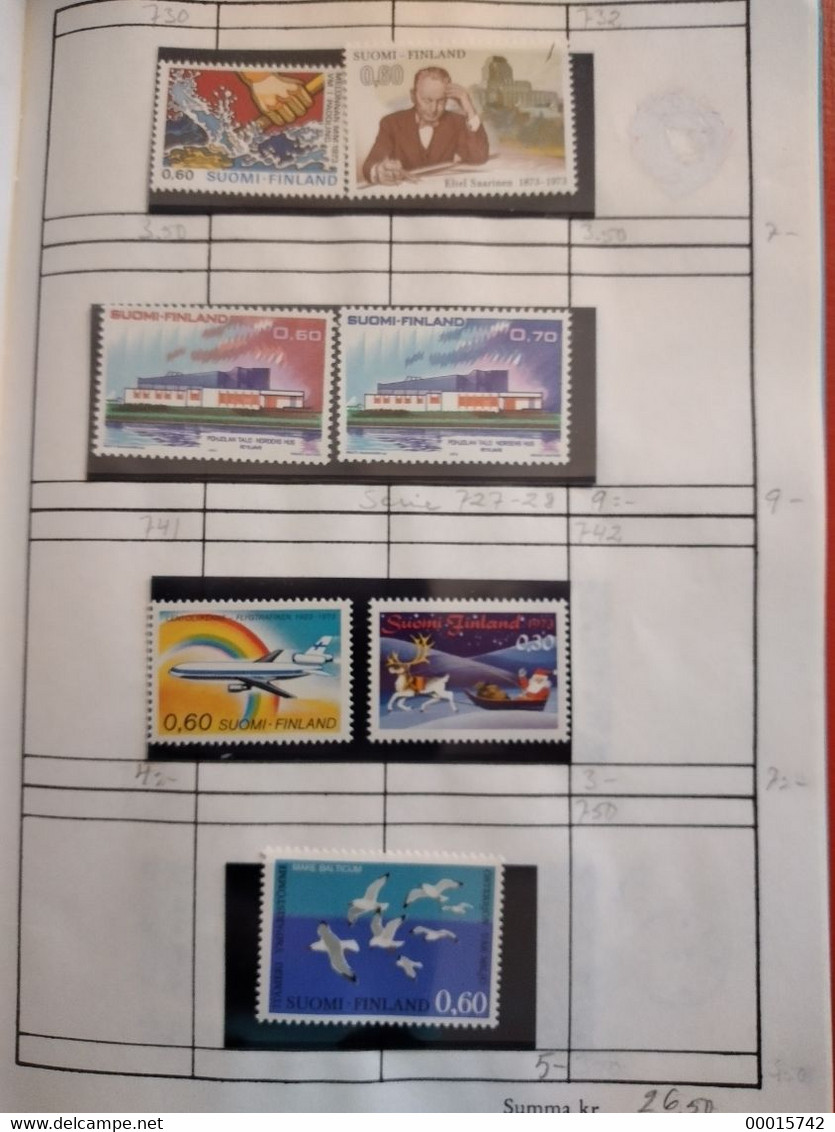 FINNISH UNUSED ** STAMPS TOTAL 127 PCS  D-0852