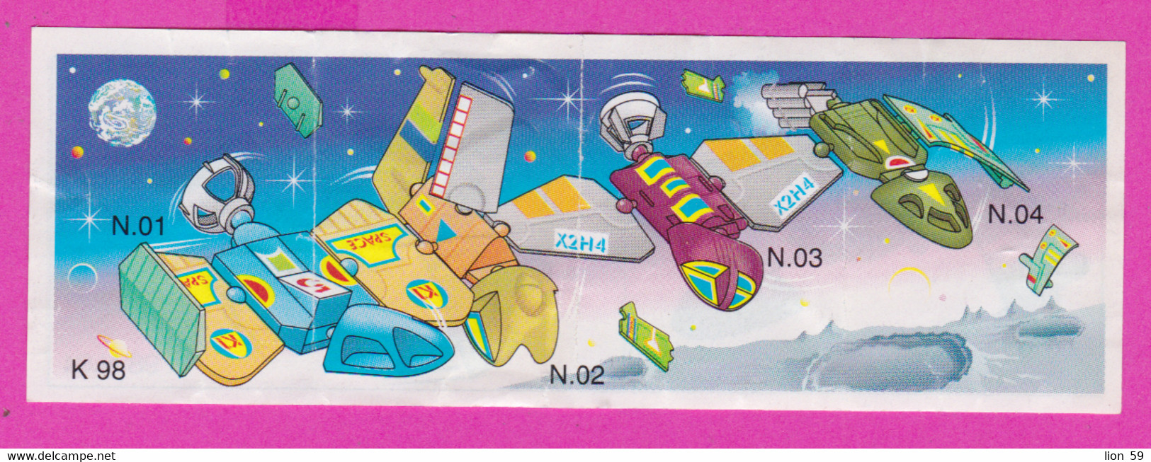 264484 /  Instruction Kinder Surprise -K 98 N.04 Airplane + N.01+N.02+N.3 - Future Planes , 10.0 X 3.4 Cm. - Istruzioni