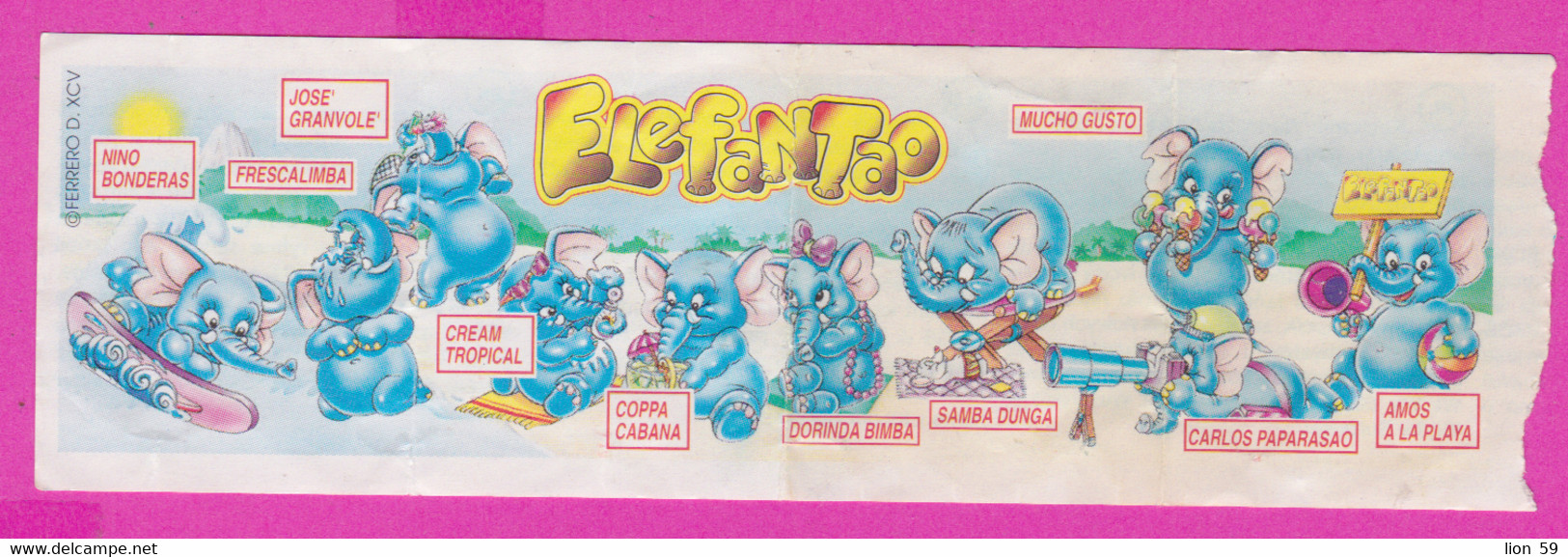 264486 /  Instruction Kinder Surprise - FERRERO D. XCV Amos A La Playa ... Elefantao Elephants ...  12.4 X 3.7 Cm. - Istruzioni