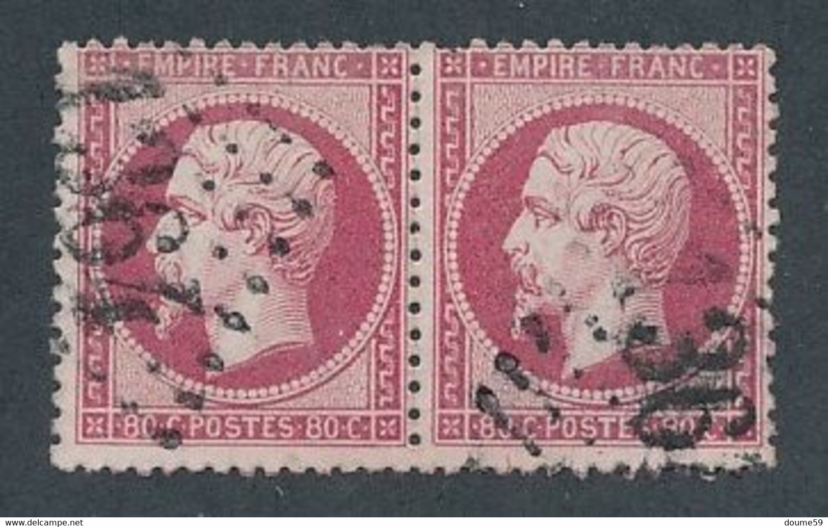 EB-215: FRANCE: Lot Avec N°24  (paire Obl, Quelques Dents Faibles) - 1862 Napoléon III.