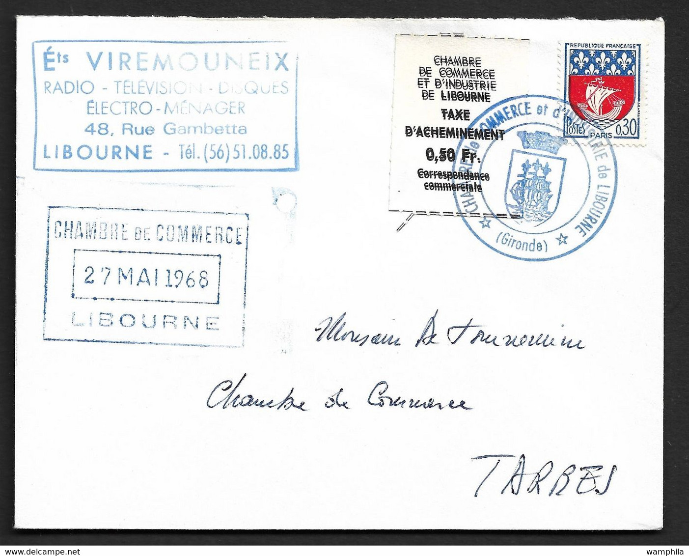 France Grève N°5 Libourne, Variété Double Impression Sur Lettre. RARE. - Otros & Sin Clasificación