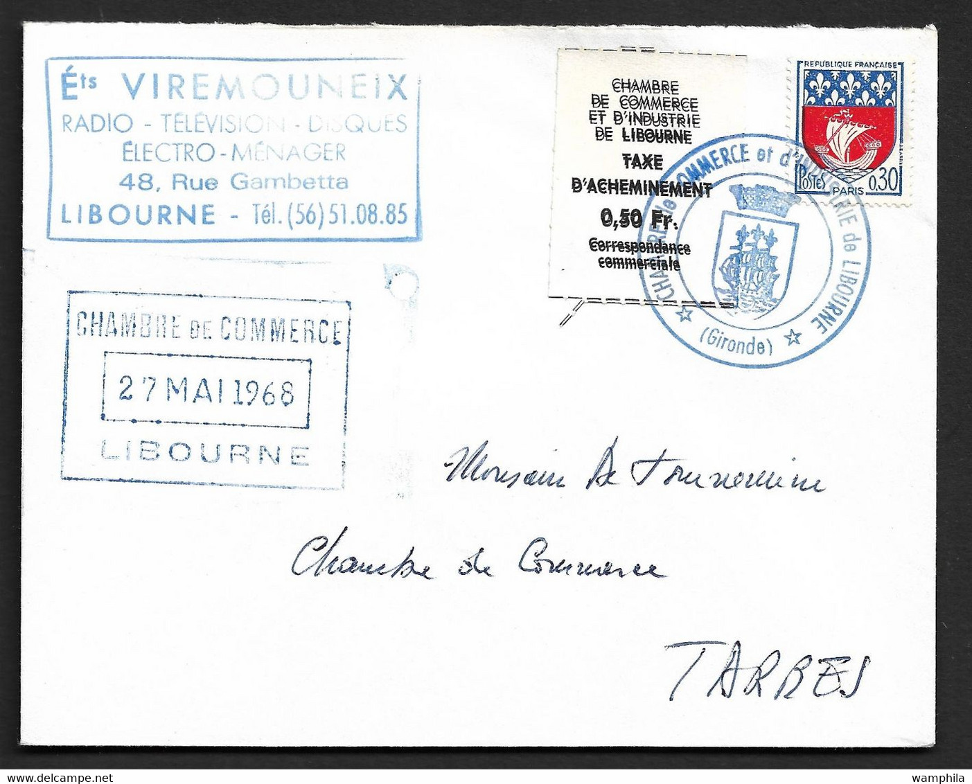France Grève N°5 Libourne, Variété Double Impression Sur Lettre. RARE. - Other & Unclassified