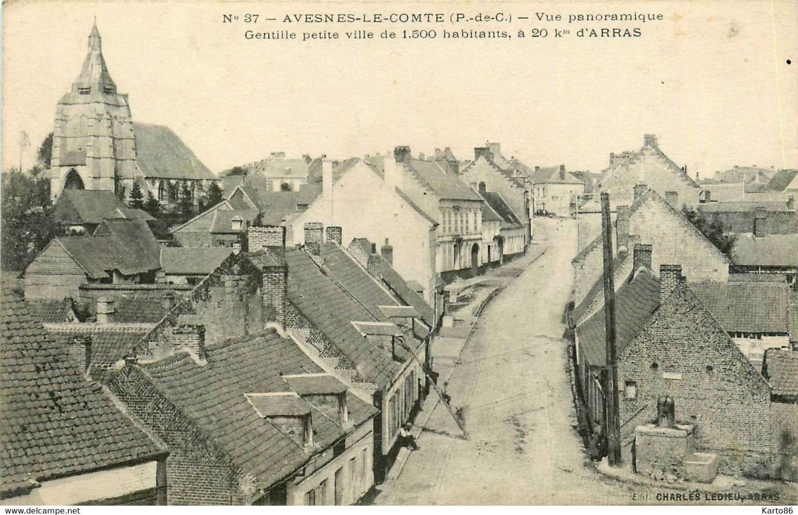 Avesnes Le Comte * Rue Et Vue Panoramique Du Village - Avesnes Le Comte