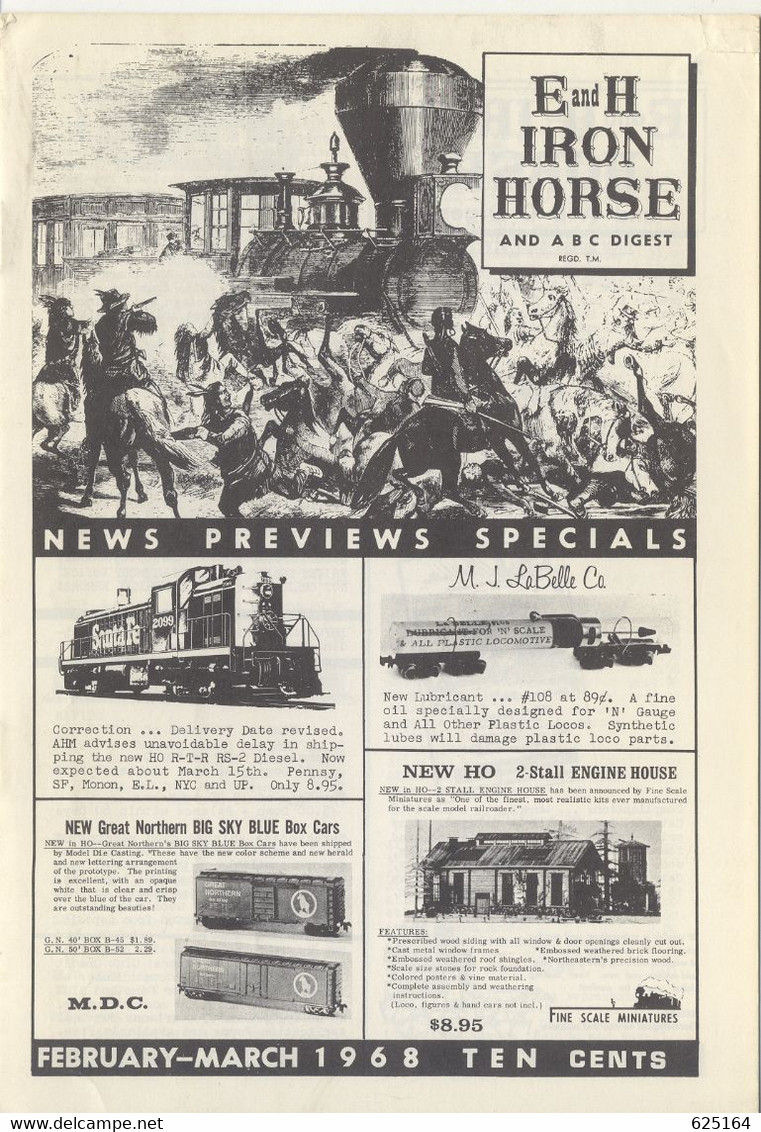 Catalogue E And H IRON HORSE 1968 February-March Digest Tyco AHM Rivarossi - English