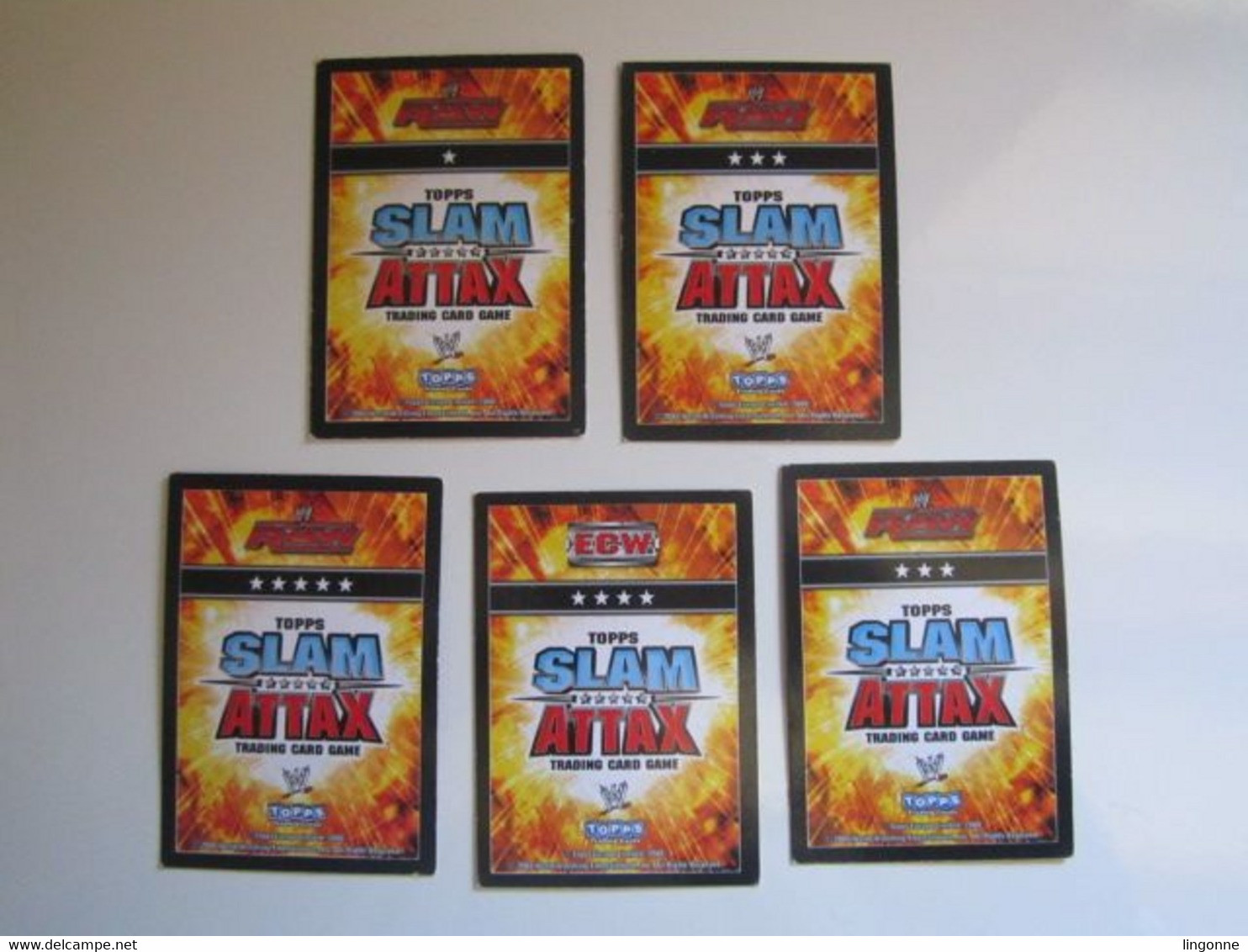 Lot 5 Cartes De Catch TOPPS SLAM ATTAX Trading Card Game - Trading-Karten