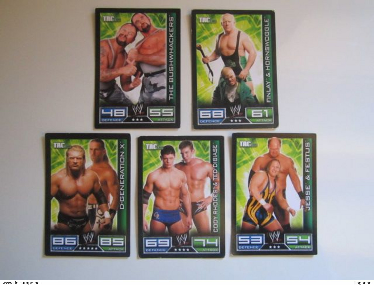 Lot 5 Cartes De Catch TOPPS SLAM ATTAX Trading Card Game - Trading Cards