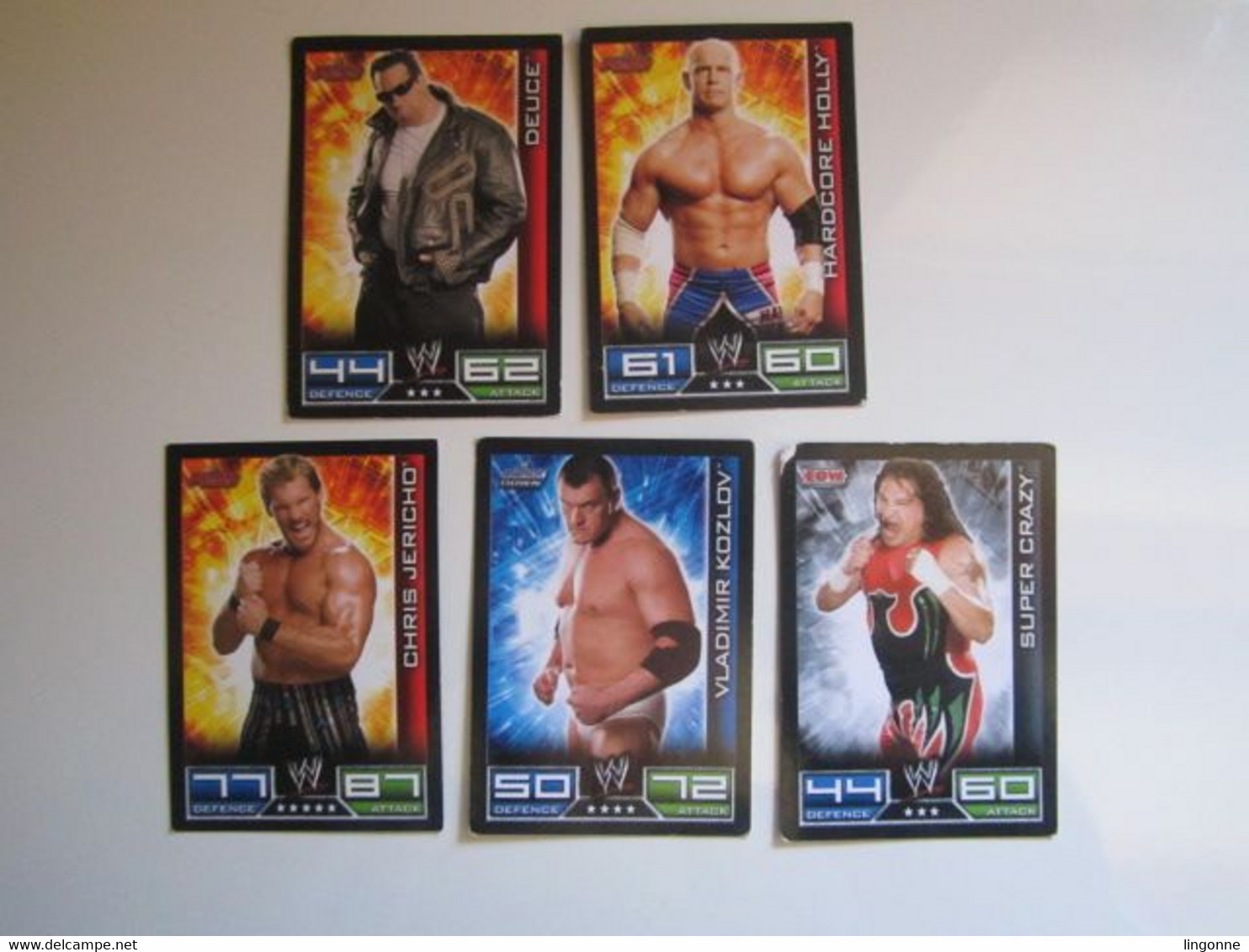 Lot 5 Cartes De Catch TOPPS SLAM ATTAX Trading Card Game - Trading Cards