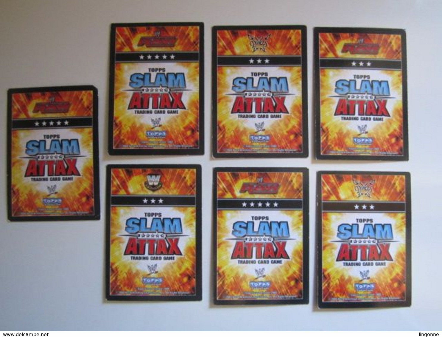 Lot 7 Cartes De Catch TOPPS SLAM ATTAX Trading Card Game - Trading Cards