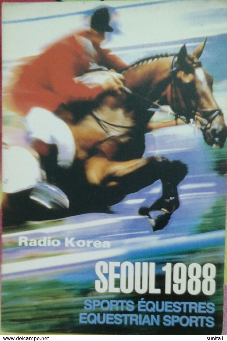 RADIO, TELECOMMUNICATION, DXing, SHORT WAVE LISTENING, QSL Card, Summer Olympics 1988, Equestrian, , Sports, Radio Korea - Radio