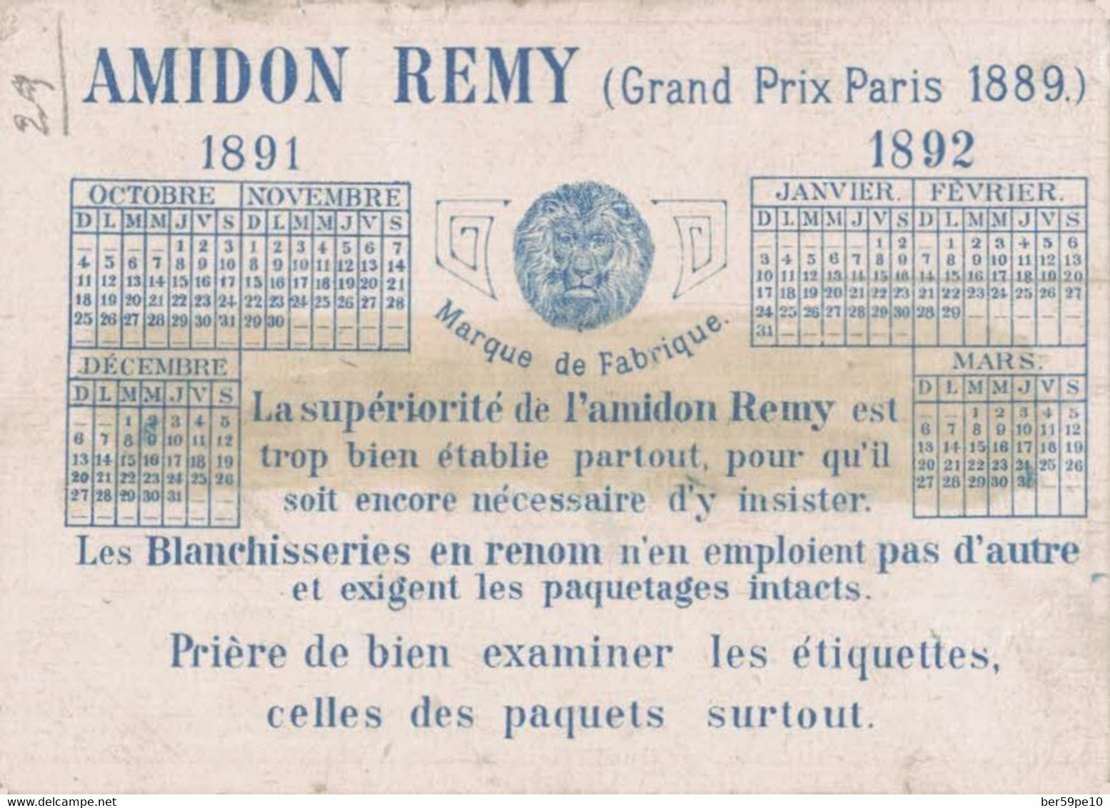 CHROMO AMIDON REMY LE BONHOMME DE NEIGE - Otros & Sin Clasificación