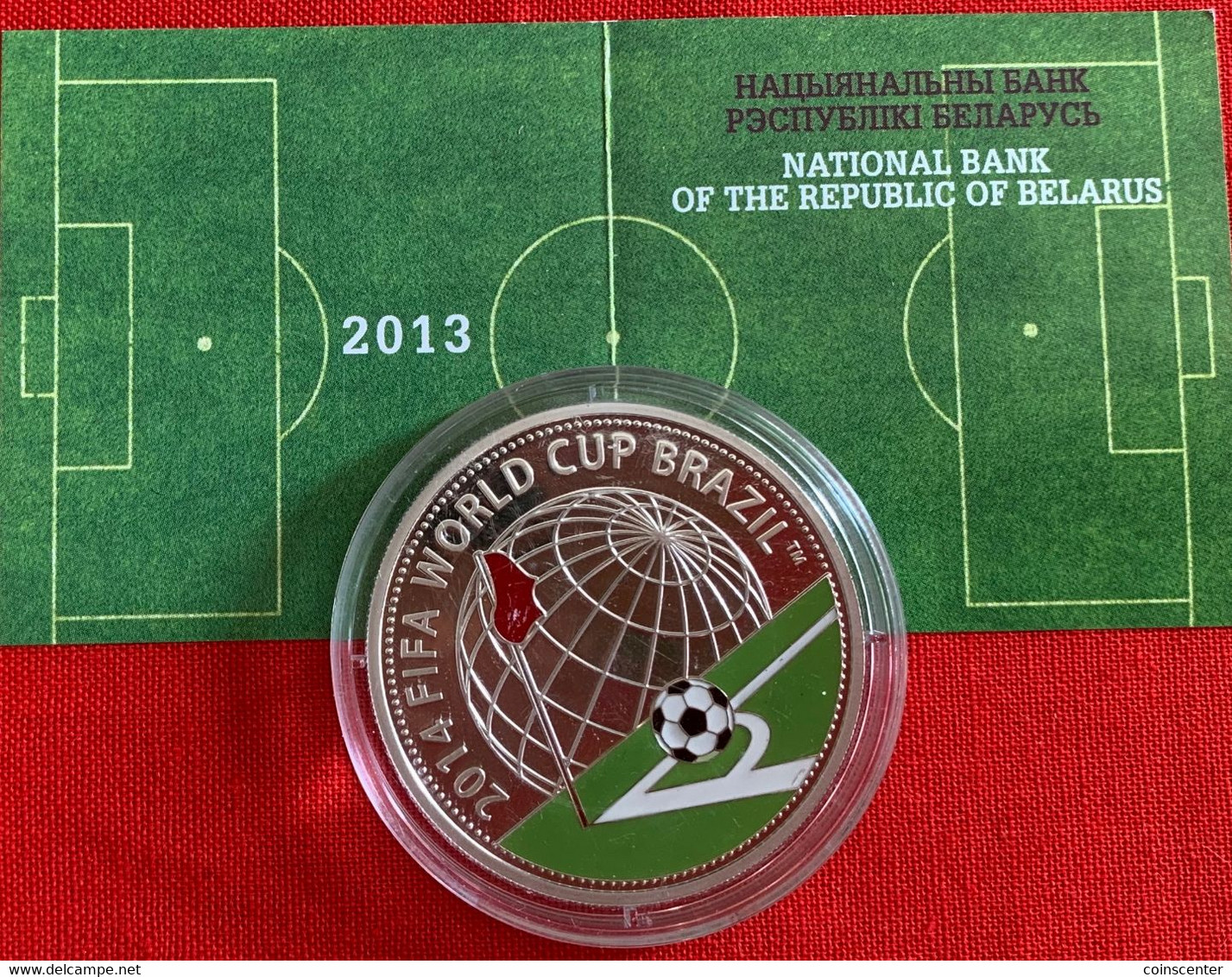 Belarus 10 Roubles 2013 "FIFA 2014 World Cup Brasil" Silver Coin PROOF - Wit-Rusland