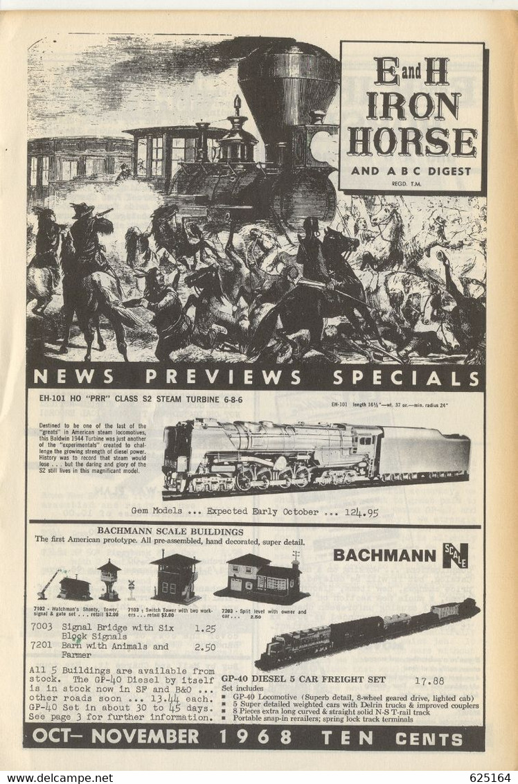 Catalogue E And H IRON HORSE 1968 Oct-November Digest Bachmann N Varney Tyco AHM Rivarossi - Anglais