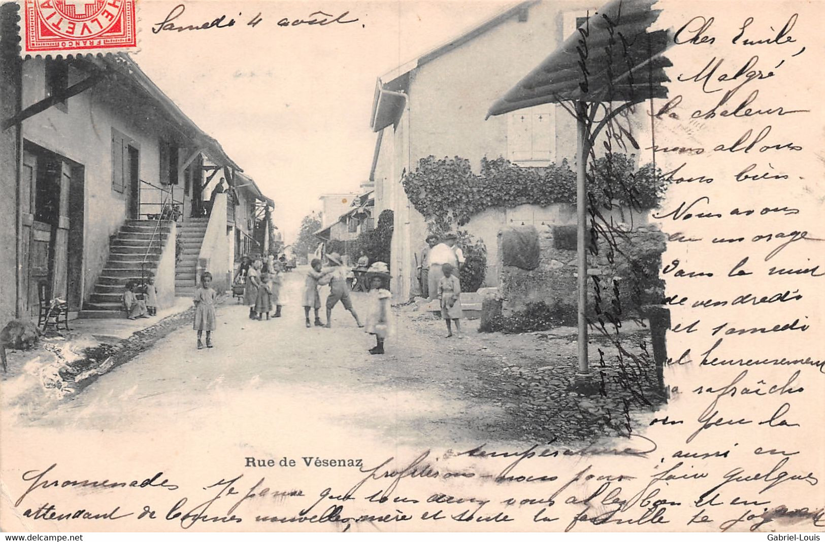 Rue De Vésenaz Genève 1906 (usure Dans Les Angles) - Genève