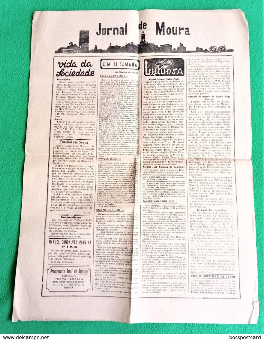 Moura - Jornal De Moura Nº 682, 8 De Fevereiro De 1911 - Imprensa. Beja. Portugal. - General Issues