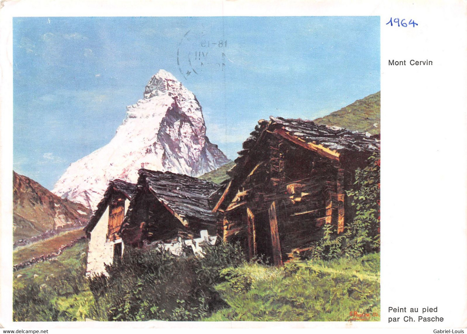 Mont Cervin Peint Au Pied Par Ch. Pasche - Matterhorn Zermatt   (10 X 15 Cm) - Zermatt