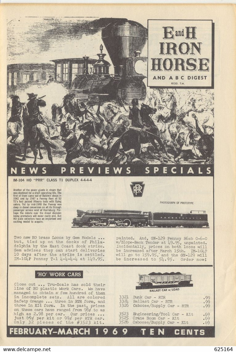 Catalogue E And H IRON HORSE 1969 February-March Digest Varney Tyco AHM - Inglese