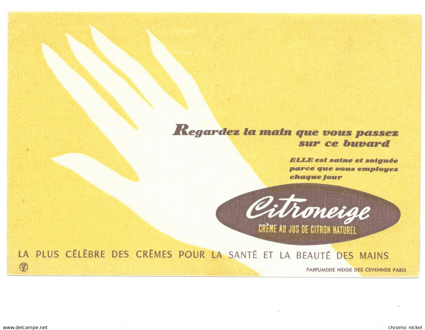 BUVARD CITRONEIGE Crème Au Jus De Citron TB Voir Les 2 Scans - Perfumes & Belleza