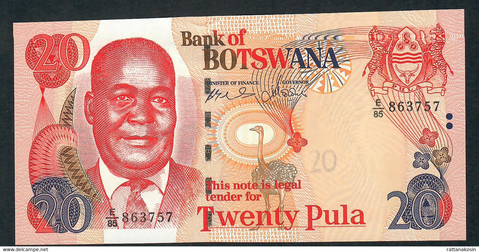 BOTSWANA P27b 20 PULA  2006  #E/85      UNC. - Botswana