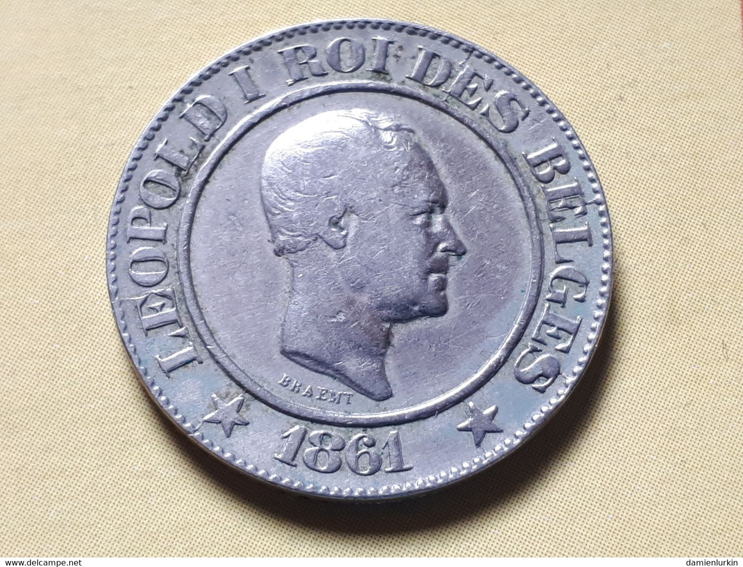LEOPOLD IER 20 CENTIMES 1861 DOUBLE FRAPPE LEGENDE ET DATE - 20 Cents