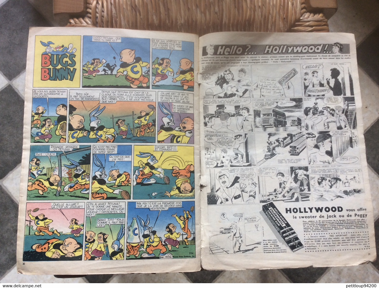 @ ILLUSTRE  HURRAH !  Duck Hurricane Contre la Main Jaune  FELIX LE CHAT  BUGS BUNNY  ROBIN DES BOIS  Etc...No 257 1958