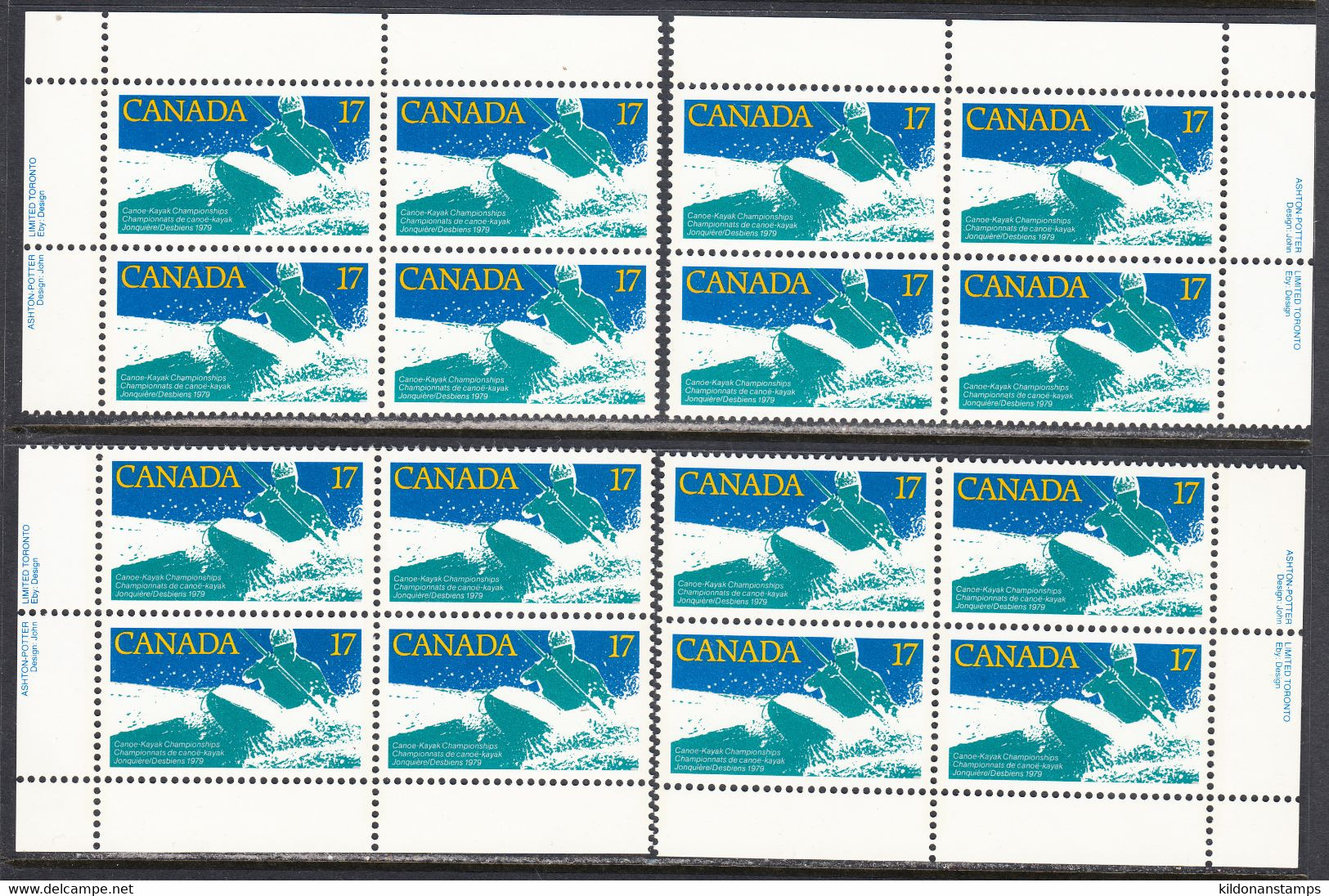 Canada 1979 Sport Championships, Mint No Hinge, Corner Blocks, Sc# 833, SG - Nuevos