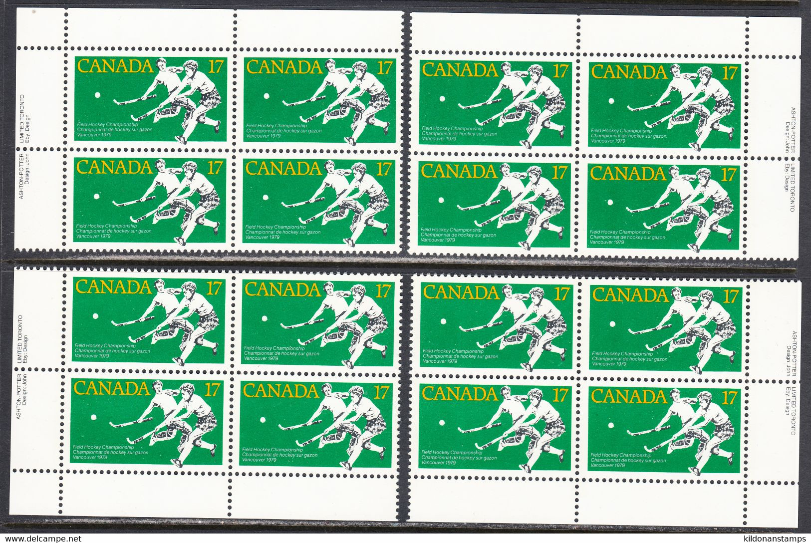 Canada 1979 Sport Championships, Mint No Hinge, Corner Blocks, Sc# 834, SG - Neufs