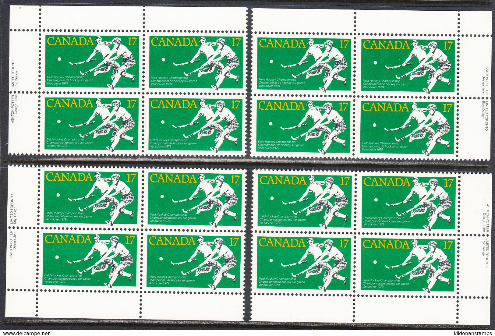 Canada 1979 Sport Championships, Mint No Hinge, Corner Blocks, Sc# 834, SG - Nuevos