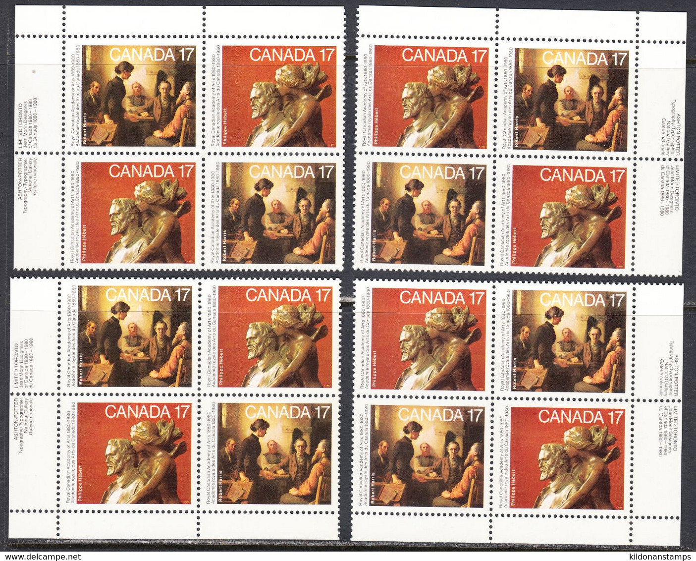 Canada 1980 Academy Of Arts, Mint No Hinge, Corner Blocks, Sc# 850a, SG - Ungebraucht