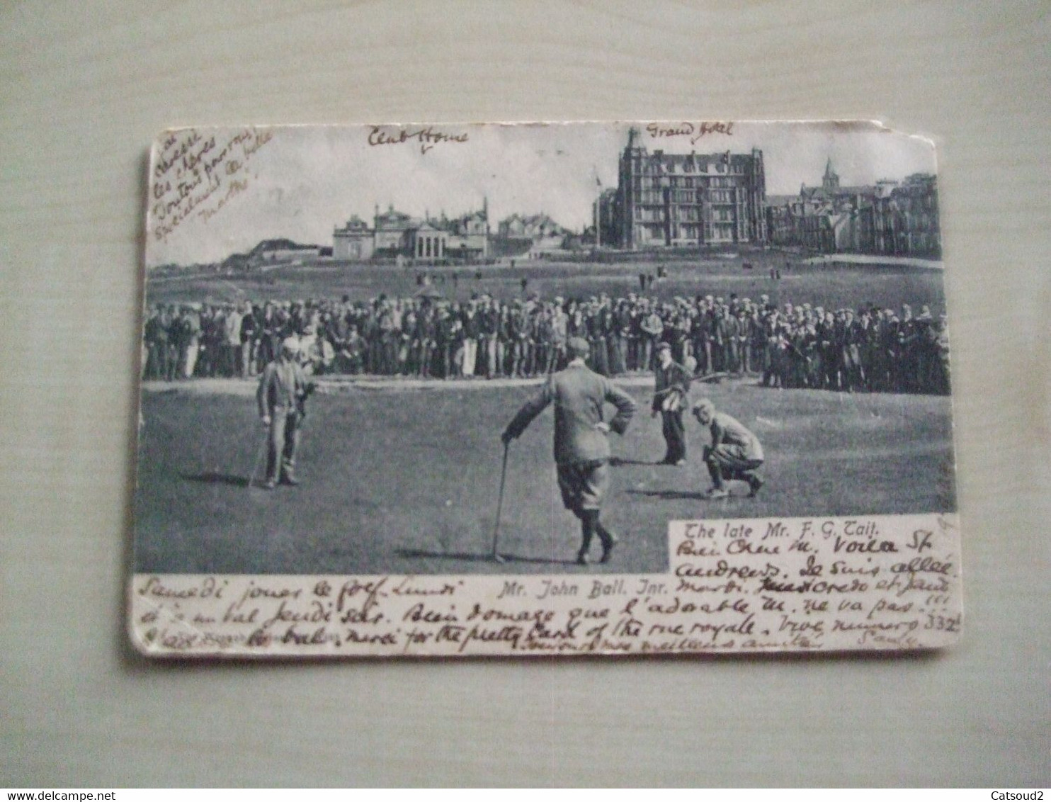 Carte Ancienne  1904  GOLF THE LATE MR.F.G. TAIT  MR JOHN BALL.JNR - Golf