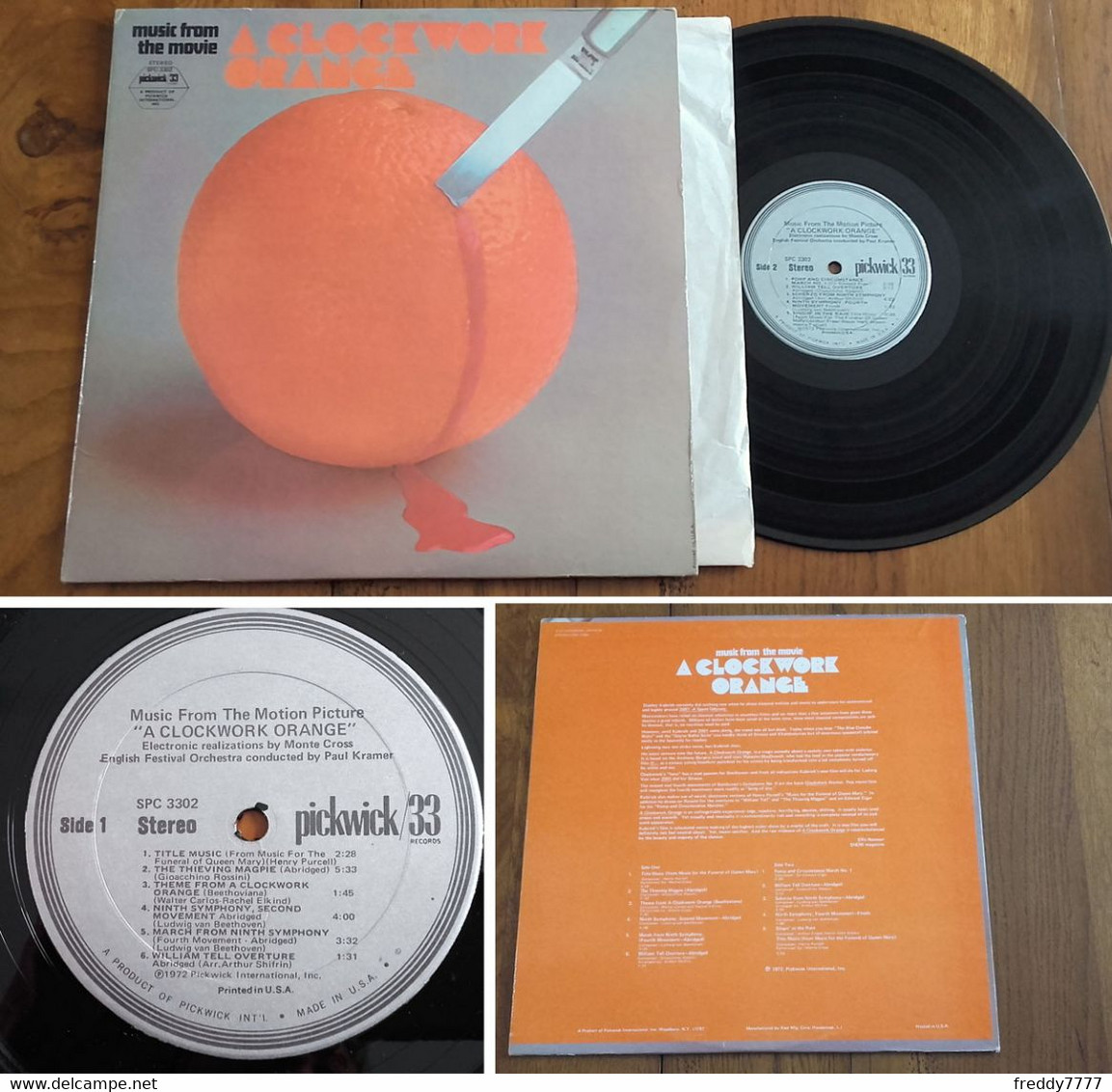 RARE U.S LP 33t RPM (12") BOF OST "A CLOCKWORK ORANGE" ("Orange Mécanique", 1972) - Filmmusik