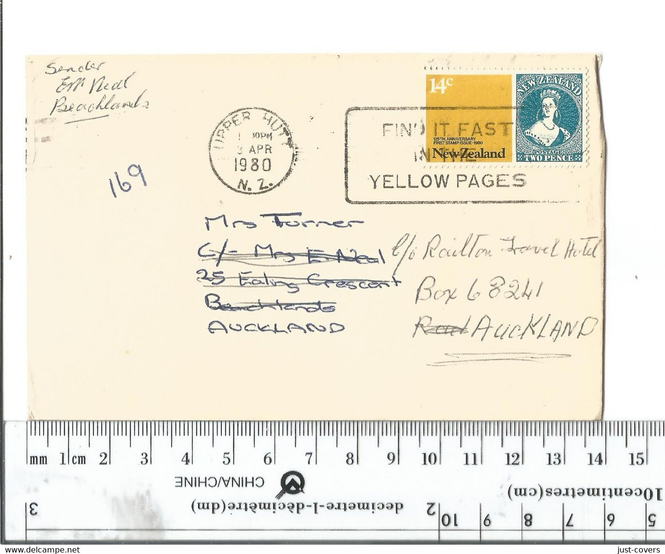 New Zealand Upper Hutt To Aukland Redirected Apr 3 1980 .......(Box 5) - Lettres & Documents