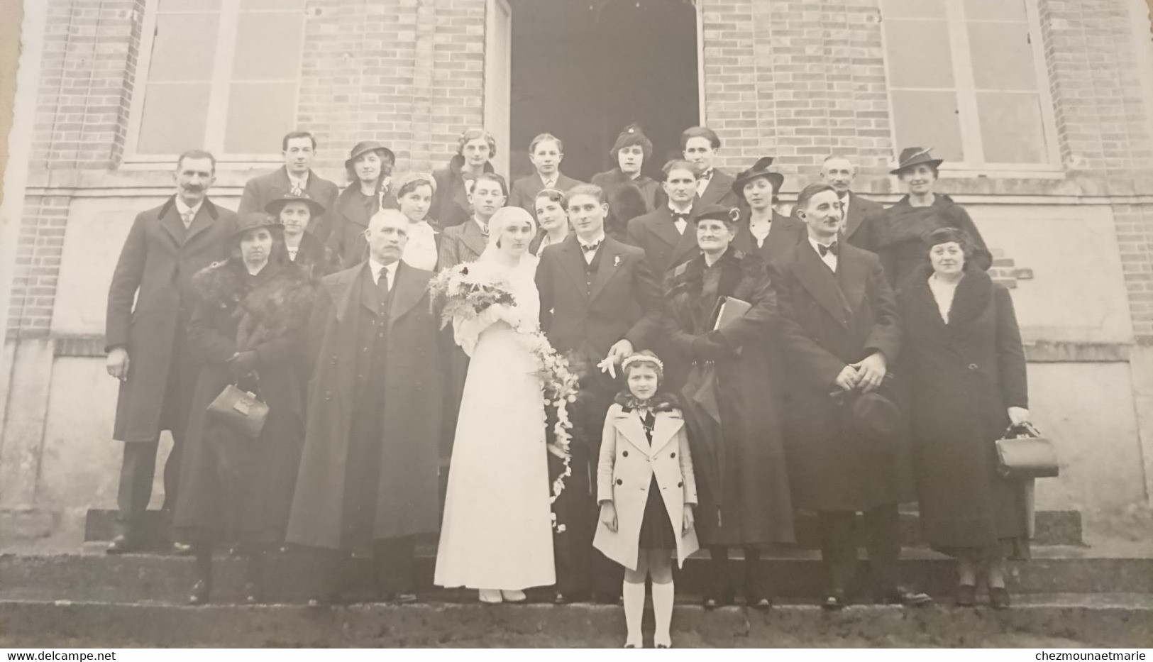 1937 SAINT PRIVE? - MARIAGE DE ANDRE DELAVEAU ET JEANNE PLOTIN - PHOTO YONNE 23*17 CM - Personnes Identifiées