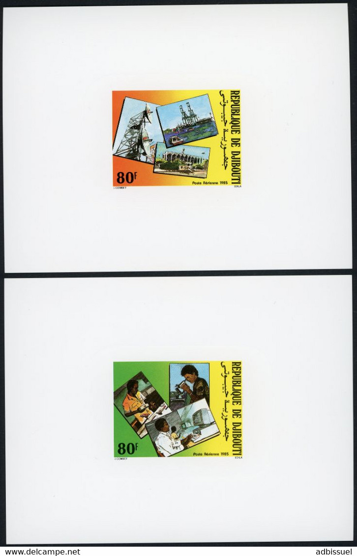 DJIBOUTI 2 Epreuves De Luxe Sur Papier Glacé De La Poste Aérienne N° 217 à 218 "Exposition Philatélique" - Dschibuti (1977-...)