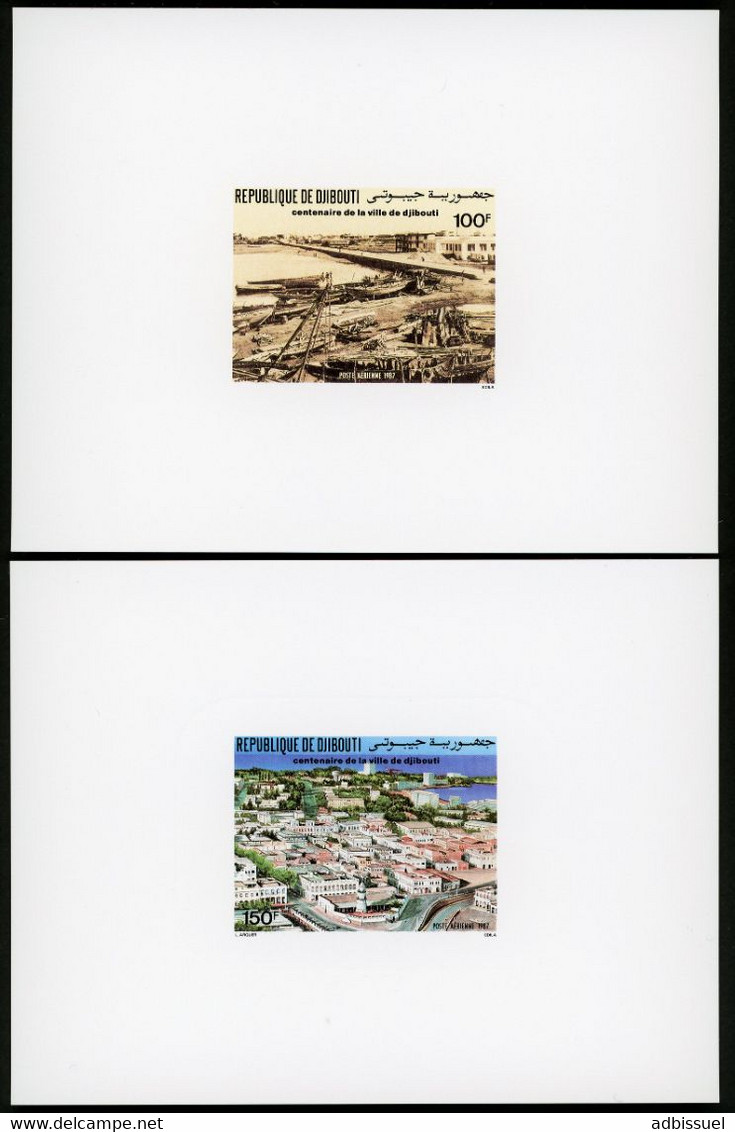 DJIBOUTI  2 Epreuves De Luxe Sur Papier Glacé De La Poste Aérienne N° 239 à 240 " Centenaire De Djibouti" 1987 - Dschibuti (1977-...)