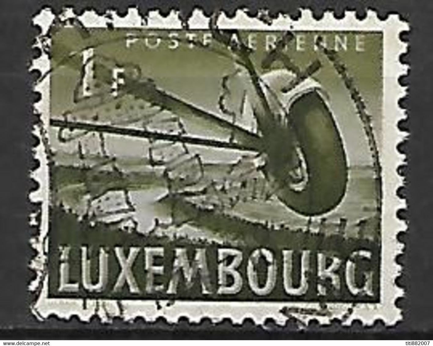 LUXEMBOURG    -    Aéro   -   1946 .  Y&T N° 7 Oblitéré .  Roue D'avion En Vol - Used Stamps