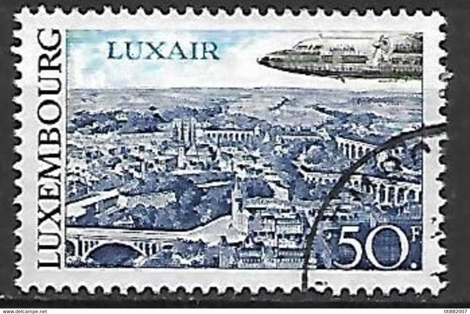 LUXEMBOURG    -    Aéro   -   1968 .  Y&T N° 21 Oblitéré . Luxair  /  Avion - Usati