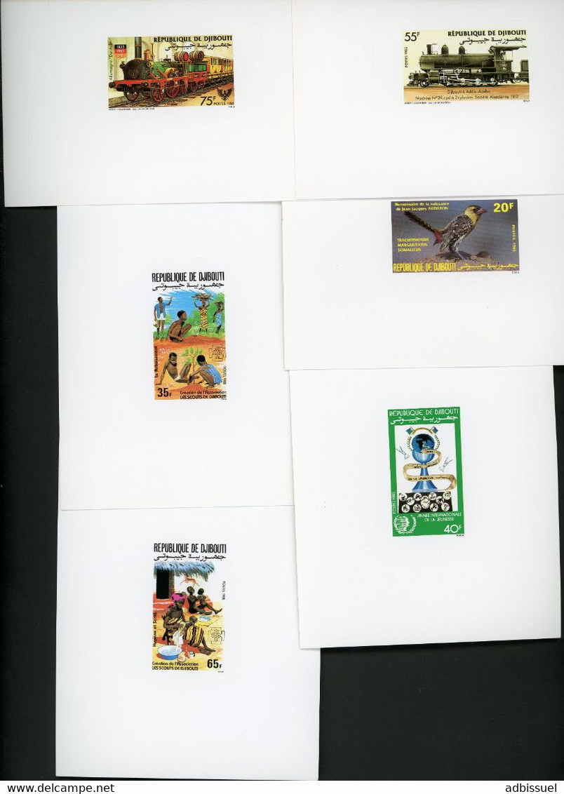 DJIBOUTI  ENSEMBLE DE 82 Epreuves De Luxe Sur Papier Glacé Entre 1983 Et 1990 (voir Description) - Gibuti (1977-...)